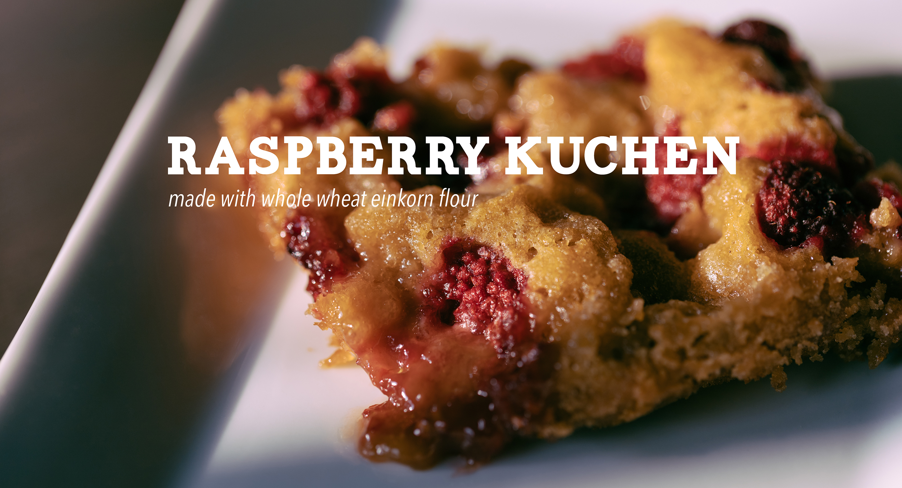 Raspberry kuchen with einkorn flour